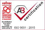 Visuel de la certificaton ISO au référentiel 9001 : 2015